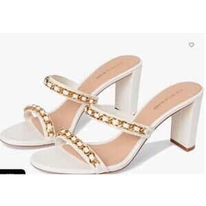 Veronica Beard Women's Gretchen Chain-Link Sandal Mules White 7 NWT 350